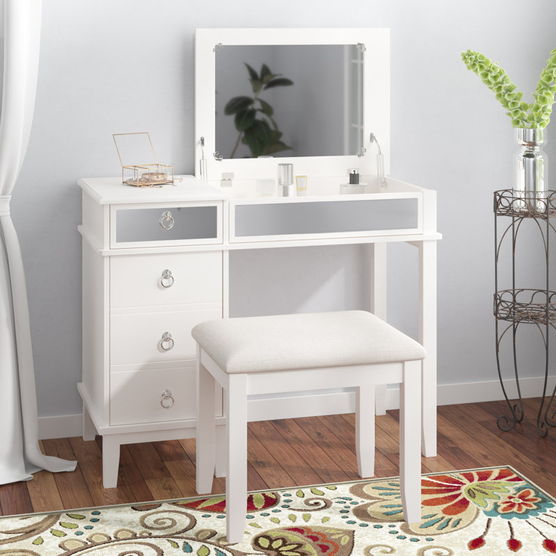 Willa Arlo Interiors Kemmerer Vanity Set with Mirror & Reviews Wayfair